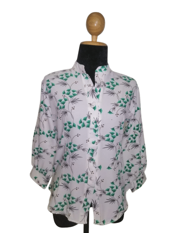 floral harmony chinese collar blouse