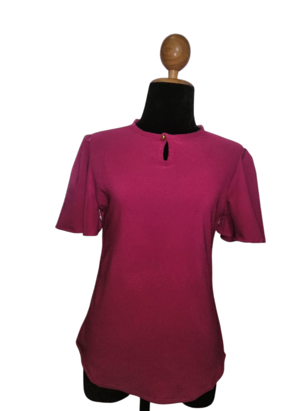 fuchsia elegance keyhole blouse
