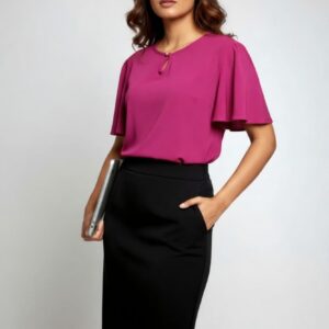 Fuchsia Elegance Keyhole Top