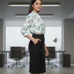 jet black luxe pencil skirt
