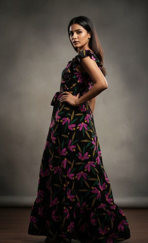 tropical bloom maxi dress