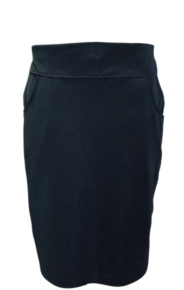 navy blue luxe pencil skirt