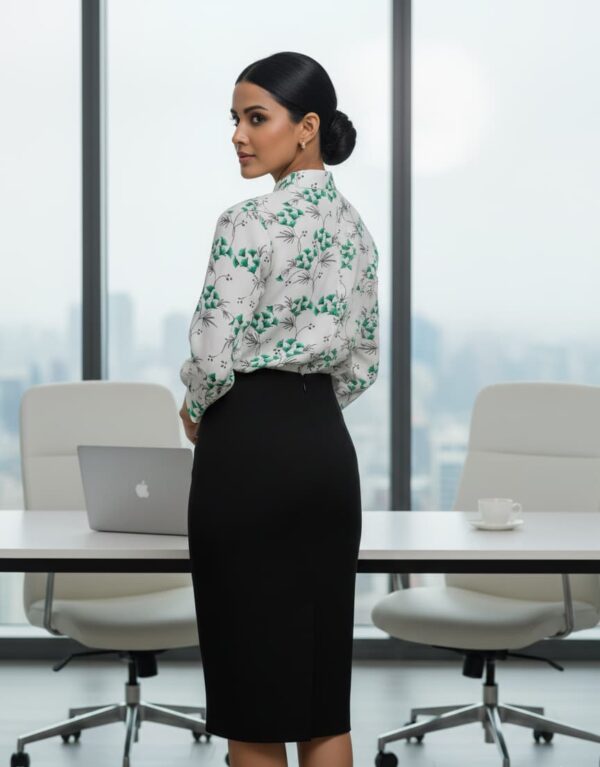 floral harmony chinese collar top