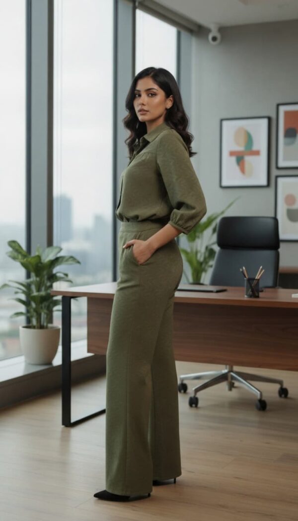 Elegant luxury top and pants set for sophisticated style.