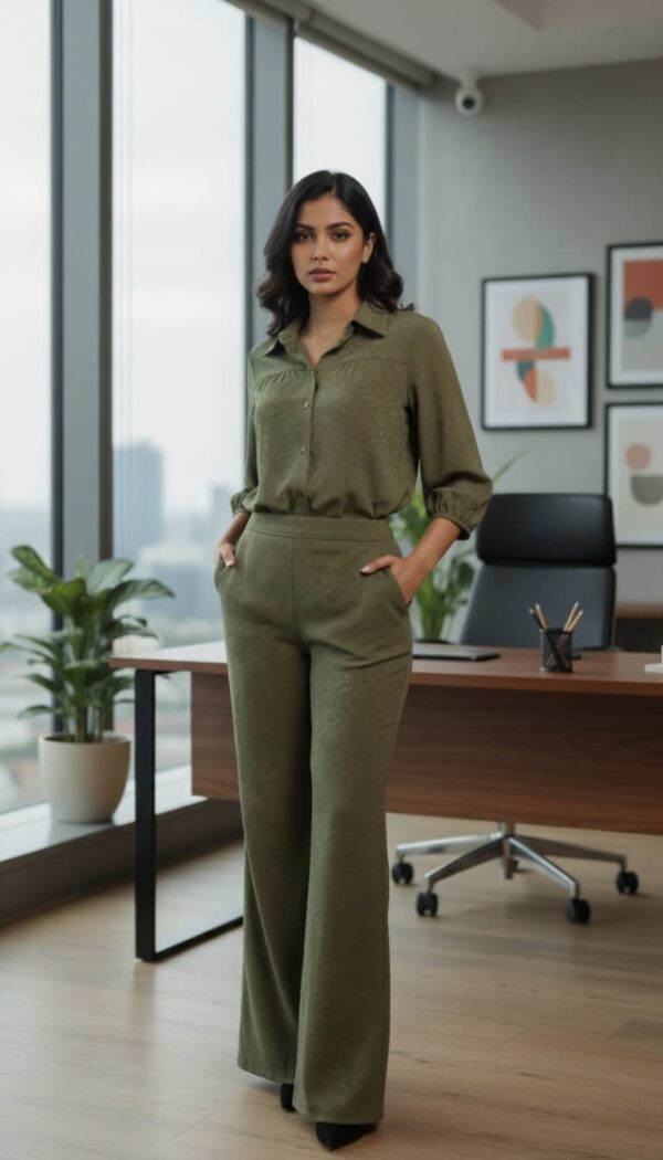 Elegant luxury top and pants set for sophisticated style.