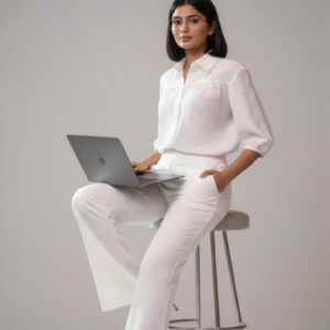 Elysian White Top & Pant Set